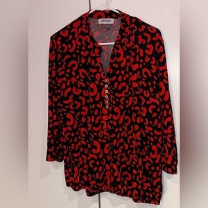 Gerard Red and Black Blouse Top. Size 20